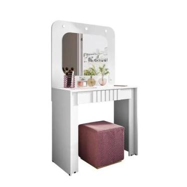 Imagem de Penteadeira Camarim Rouge 90x156x43,5 Cm Branco - Móveis Bechara