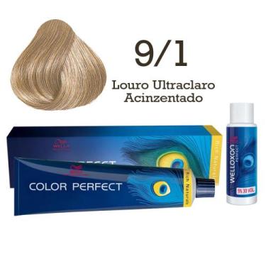Imagem de Coloração Color Perfect 9.1 Louro Ultraclaro Acinzentado Emulsão Oxi 3