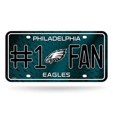 Imagem de Rico Industries NFL Philadelphia Eagles #1 Placa de licença de metal para ventilador