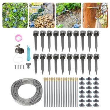 Imagem de Conjunto de Névoa de Rega de Jardim de PVC, Fácil Instalação de Instalação de Cobertura Extensa Kit de Sprinklers de Irrigação por Gotejamento Com Bocais Ajustáveis ​​para o