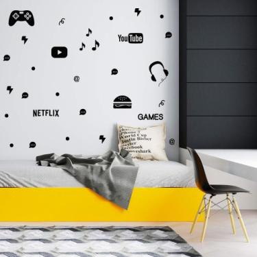 Imagem de Kit de Adesivos Mundo Adolescente Gamer Elementos Internet - Kanto Sto