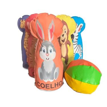 Imagem de Boliche Infantil Animais Pedagógico Educativo Escolar - Brink Sul
