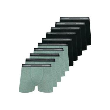 Imagem de Kit com 10 Cuecas Boxer Lupo 523-088, Cinza, GG