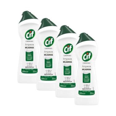 Imagem de Kit 4 Multiuso CIF Cremoso Limão 250ml