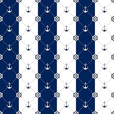 Imagem de Papel De Parede Adesivo Barco Âncora Timão Azul 12m