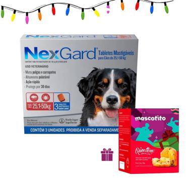 Imagem de Nexgard Antipulgas Cães 25,1 A 50KG C/3 Comprimidos + Surpresa