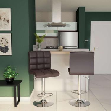 Imagem de Conjunto com 2 Banquetas Giratórias Faryl Marrom Escuro