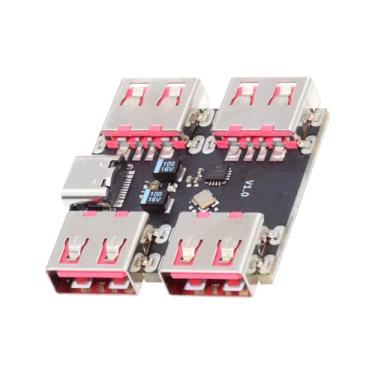 Imagem de CY Concentrador de quatro portas USB 2.0 de 1 a 4, PCBA, para PC, 4 dispositivos, tipo C, para teclado, rato, scanner, impressora