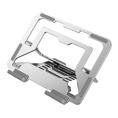 Imagem de Suporte para laptop Suporte para laptop, suporte de resfriamento ajustável de alumínio dobrável para laptop Elevador para laptop(Silver)