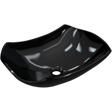 Imagem de Cuba De Apoio Abaulada C01 Banheiro Lux L42 Preto Brilho