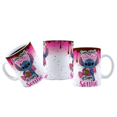 Imagem de Caneca 325ml Páscoa Stitch Amor de Chocolates Ferrero Sonho - LARANJA 