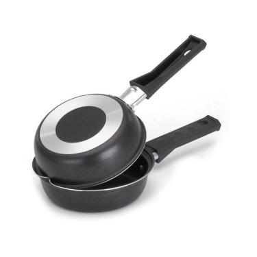 Imagem de Frigideira Dupla Hamburgueira E Omeleteira Antiaderente 14 Cm Preto