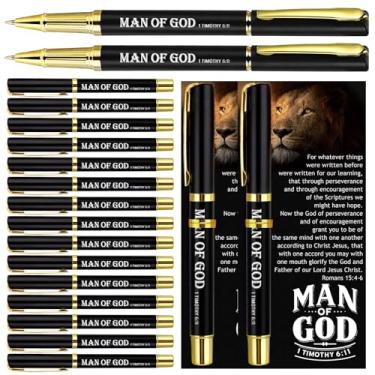 Imagem de Sayglossy Presentes do Homem de Deus, canetas esferográficas com versículo bíblico, cartões religiosos com gravatas, presente cristão para homens da igreja, pai, padrinho (36 conjuntos)