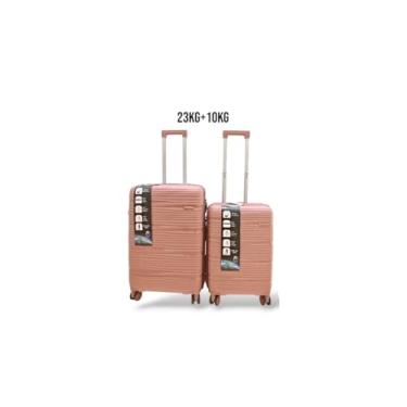 Imagem de Kit Mala de Viagem para 23Kg+10Kg Polipropileno Central (ROSE)