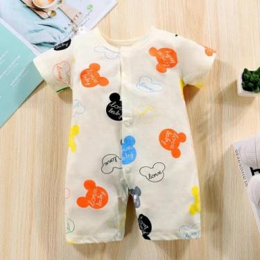 Imagem de Macacão Bebê Mickey - Manga Curta - Roupa Recém-Nascido, 24 milhões, P
