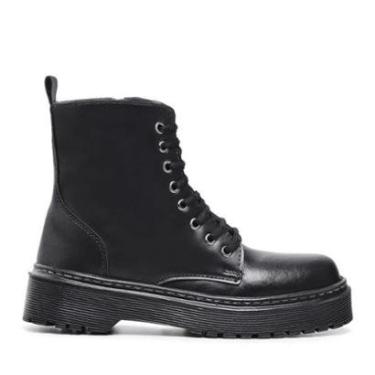 Imagem de Bota Feminina Coturno Plataforma Baixa Blogueira Moda Preta Tamanho:38;Cor:;Gênero:Feminino-Feminino