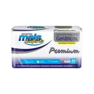 Imagem de Absorvente Geriátrico Descartável Premium Mais Conforto 40 Unidades