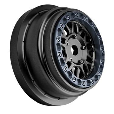 Imagem de BeaxTurbo Racing Upgrade Parts CNC Aluminum Bead Lock Wheel for Losi Super Baja rey2.0 1/6 1pcs Black (Black-Gray)