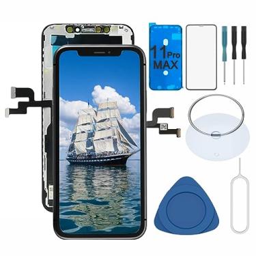 Imagem de Select US Tela LCD de substituição para iPhone 11 Pro Max de 6,5 polegadas, tela sensível ao toque, digitalizador 3D com kit de ferramentas de reparo, protetor adesivo à prova d'água para A2161,