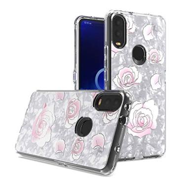 Imagem de CELZEN – para Alcatel 3V (2019) 5032W – Capa de telefone transparente híbrida TPU de imagem fina, AC5 - White Rose/White