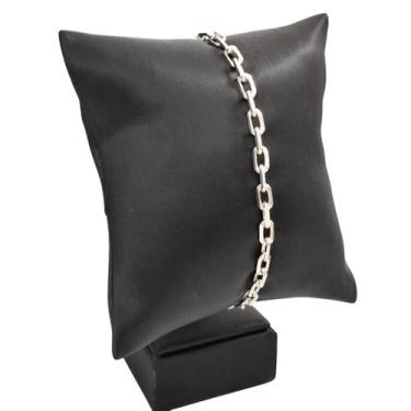 Imagem de Pulseira Masculina Cadeado 4mm Italiana Em Prata 925 - Michester