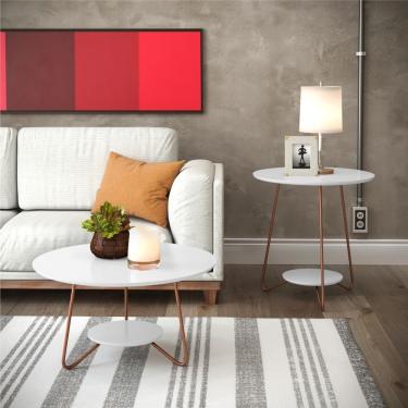 Imagem de Jogo De Mesa Centro E Lateral Home Branco