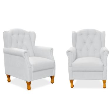 Imagem de Kit 02 Poltronas Para Sala De Estar Yara P02 Corino Branco