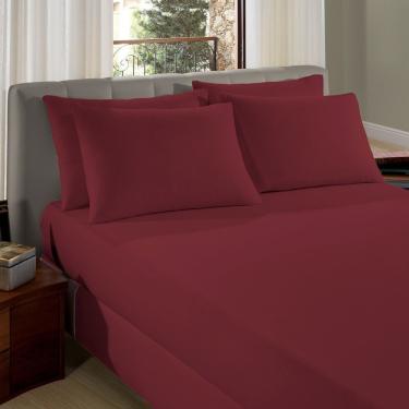 Imagem de Lençol De Malha Avulso 100% Algodão Vivaldi Grená Casal