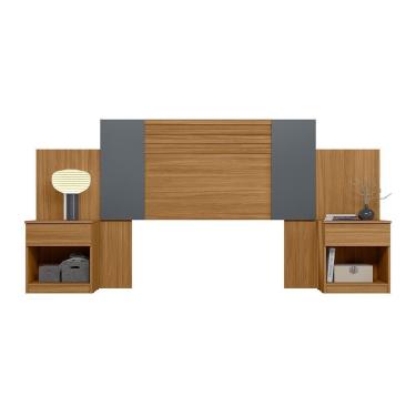 Imagem de Cabeceira Casal Araguaia Extensível Ripada Color Flex Freijó Cinza Moval Freijó Cinza