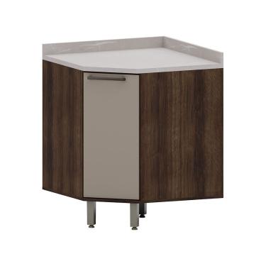 Imagem de Balcão De Cozinha Canto Diagonal 1 Porta E Com Tampo Luna Lu Nogueira Dourado-cinammon