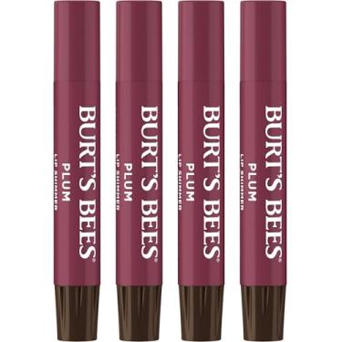 Imagem de Burt's Bees Shimmer Lip Tint Set, Bastão De Bálsamo Com Cor, Hidratante Para O Dia Todo Acabamento Pigmentado Brilhante Origem Natural E Cor Modulável, Ameixa (Pacote 4)