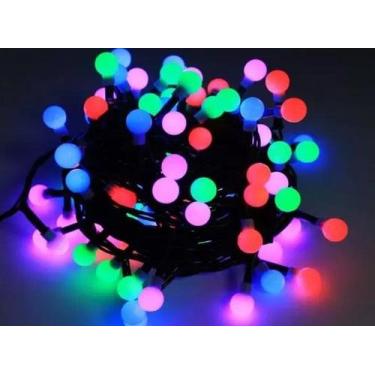 Imagem de Pisca bolinha RGB cordão com 6 metros 40 leds coloridos Pronta Entrega