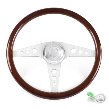 Imagem de RASTP Volante De Caminhão Madeira 18", Clássico Alumínio Com 3 Raios Para Kenworth, Peterbilt, Volvo, Freightliner (Estilo C)