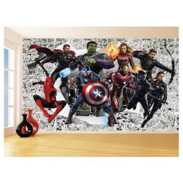 Imagem de Papel De Parede 3D Heróis Página Quadrinhos Hq 3,5M Nhma250 - Você Dec