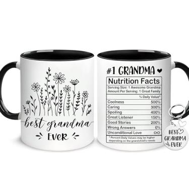 Imagem de Hyturtle Caneca Best Grandma Ever 325 ml – Presente perfeito para a avó no aniversário, dia das mães ou Natal – Uma xícara de café de lembrança sincera dos netos para celebrar seu amor incondicional