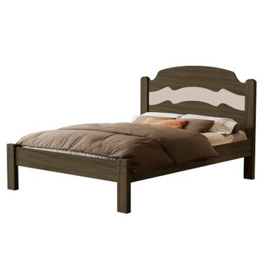 Imagem de Cama Iris 1.4 Casal Castanho/Off White – VJ Móveis