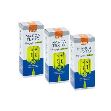 Imagem de Caneta Marca Texto Fluorescente Brw Caixa Com 12 Kit 3
