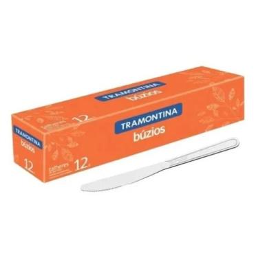 Imagem de Faca de sobremesa 3 buzios talher de aco inox 12 pçs - TRAMONTINA