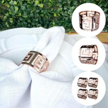 Imagem de Kit Conjunto 4 Argola Anel Metal Para Guardanapo - M1