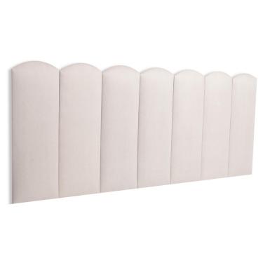 Imagem de Cabeceira Casal Kit 7 Placas Modelo Nuvem - Suede Creme / Off White