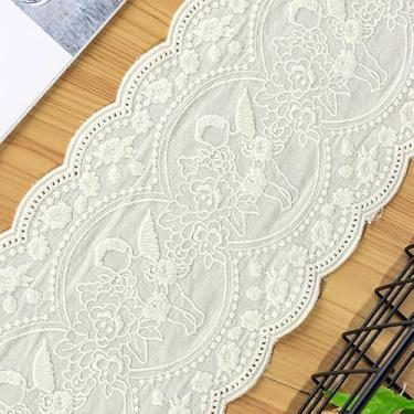 Imagem de GorinsKani 2 jardas requintado ilhó de algodão vintage acabamento de renda, bordado de renda recortada para costura, artesanato, vestidos, saia, roupas, bolsa, toalha de mesa, cortina, almofada