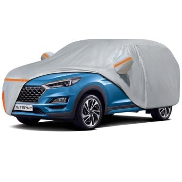 Imagem de Capa de carro para Hyundai Tucson 2010-2025, impermeável, personalizada, sol, chuva, poeira, neve, proteção para todos os climas, capa completa para carro Tucson com forro de algodão e zíper de porta