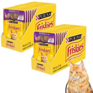 Imagem de Kit 2 Caixa Ração Úmida Purina Friskies Para Gatos Felinos Adultos Sab