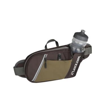Imagem de WATERFLY Pochete de cintura: suporte de garrafa de água para caminhadas com alça para mulheres e homens, bolsas de quadril de hidratação para corrida, caminhada, viagem, Marrom café, 5H x 12W x 2D IN