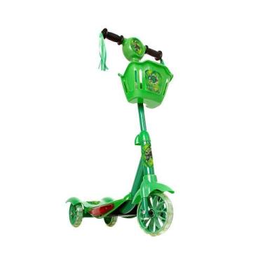 Imagem de Brinquedo Patinete Infantil Hulk 3 Rodas Com Luz E Som E Cestinha Verd
