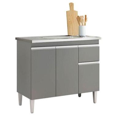 Imagem de Balcão De Pia Tatiane 100cm Cinza Fosco - Ajl - AJL MÓVEIS