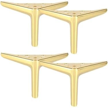 Imagem de Pernas De Móveis De Metal Triangular, Conjunto De 4 Pés De Móveis De Aço Carbono Modernos Diy Pernas De Substituição Para Armário Sofá Sofá Cadeira Otomano, Bronze, 25cm 9.8inch