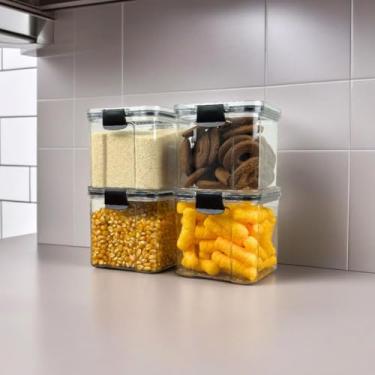 Imagem de Monte Seu Kit Pote Hermético Para Mantimentos De Cozinha Dispensa Armário Plástico(4 Potes - 800ml)