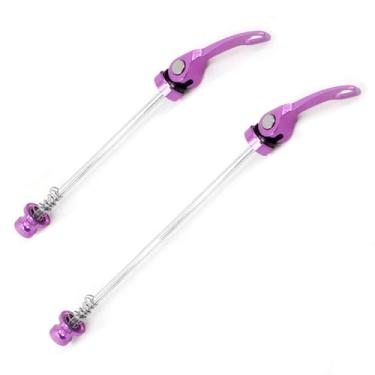 Imagem de rningo 1 par de espetos de cubo de roda de bicicleta A/V freio de liga de alta resistência Espetos de liberação rápida dianteiro 100 mm traseiro 130 mm eixo adequado para bicicleta de estrada