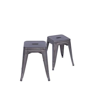 Imagem de Kit 02 Banquetas Boxbit Titan Tolix Baixa em Aço Pintura Epoxi Bronze